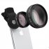 2 In 1 Macro lens 0 45x 49mm Uv Wide Angle External Micro Len Professional Hd Phone Camera Lens black