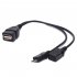 2 In 1 Micro Usb Otg Data  Cable Host Power Y Splitter Can Be Externally Powered For Mobile Phone Tablet Compatible For Android Windows black
