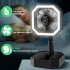 2 In 1 Mini Cooling Fan With Led Light Portable Foldable Adjustable Height Angle Usb Rechargeable Air Cooler Fan White