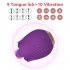 2 In 1 Women Rose Vibrator Sex Toys 9 Vibration Modes Clitoris Sucker Stimulator Tongue Masturbator Sex Toy purple