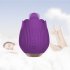 2 In 1 Women Rose Vibrator Sex Toys 9 Vibration Modes Clitoris Sucker Stimulator Tongue Masturbator Sex Toy purple