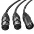 2 In 1 Xlr Splitter  Cable Xlr Male To Dual Xlr Female Y splitter 3pin Balanced Microphone Cable black