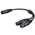2 In 1 Xlr Splitter  Cable Xlr Male To Dual Xlr Female Y splitter 3pin Balanced Microphone Cable black