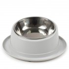 2 In1 Feeding  Bowl Inclined Surface Leak-proof Non-slip Neck Protector Cat Food Bowl 14*22cm_gray