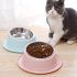 2 In1 Feeding  Bowl Inclined Surface Leak proof Non slip Neck Protector Cat Food Bowl 14 22cm Pink