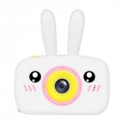 2 Inch HD Screen <span style='color:#F7840C'>Digital</span> Mini Camera Kids Cartoon Cute Camera Toys Outdoor Photography Props for Child White rabbit