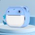 2 Inch Kids Camera 1080P Video Recorder Portable Digital Camera Toy Photo Instant Printing Mini Toddler Camera Blue