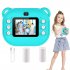 2 Inch Kids Camera 1080P Video Recorder Portable Digital Camera Toy Photo Instant Printing Mini Toddler Camera Blue