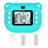 2 Inch Kids Camera 1080P Video Recorder Portable Digital Camera Toy Photo Instant Printing Mini Toddler Camera Blue