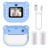 2 Inch Kids Camera 1080P Video Recorder Portable Digital Camera Toy Photo Instant Printing Mini Toddler Camera Blue