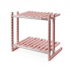 2 Layers Storage Rack Adjustable Kitchen Cupboard Shelf Organiser Cabinet Holder pink