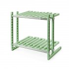 2 Layers Storage Rack Adjustable Kitchen Cupboard Shelf Organiser Cabinet Holder Light green