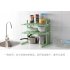 2 Layers Storage Rack Adjustable Kitchen Cupboard Shelf Organiser Cabinet Holder Light green