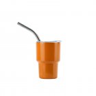 2 Oz Mini Tumbler Shot Glass With Straw And Lid Stainless Steel Double Wall Insulated Vacuum Cups Shot Glass Tumblers For Cocktail Coffee Whiskey Beer orange color 2oz/60ml
