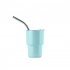 2 Oz Mini Tumbler Shot Glass With Straw And Lid Stainless Steel Double Wall Insulated Vacuum Cups Shot Glass Tumblers For Cocktail Coffee Whiskey Beer light blu