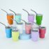 2 Oz Mini Tumbler Shot Glass With Straw And Lid Stainless Steel Double Wall Insulated Vacuum Cups Shot Glass Tumblers For Cocktail Coffee Whiskey Beer White 2oz