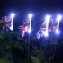 2 PCS LED Solar Ground Flag Light Waterproof Garden Decoration Cool Courtyard Lawn Light British flag