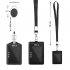 2 Pack Badge Holders Set PU Leather Vertical ID Badge Card Holder With Lanyard Retractable Badge Reel ID Card Holder For Nurse Teacher Office as picture show