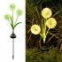 2 Pack Solar 3 head Flowers Light Outdoor IP65 Waterproof 2 Modes 3 in 1 Flowers Solar Powered Lights For Garden Yard Decor Colorful light