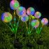 2 Pack Solar 3 head Flowers Light Outdoor IP65 Waterproof 2 Modes 3 in 1 Flowers Solar Powered Lights For Garden Yard Decor Colorful light