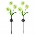 2 Pack Solar 3-head Flowers Light Outdoor IP65 Waterproof 2 Modes 3-in-1 Flowers Solar Powered Lights For Garden Yard Decor Colorful light