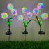 2 Pack Solar 3 head Flowers Light Outdoor IP65 Waterproof 2 Modes 3 in 1 Flowers Solar Powered Lights For Garden Yard Decor Colorful light