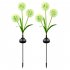 2 Pack Solar 3 head Flowers Light Outdoor IP65 Waterproof 2 Modes 3 in 1 Flowers Solar Powered Lights For Garden Yard Decor Colorful light