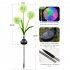 2 Pack Solar 3 head Flowers Light Outdoor IP65 Waterproof 2 Modes 3 in 1 Flowers Solar Powered Lights For Garden Yard Decor Colorful light