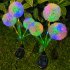 2 Pack Solar 3 head Flowers Light Outdoor IP65 Waterproof 2 Modes 3 in 1 Flowers Solar Powered Lights For Garden Yard Decor Colorful light