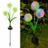 2 Pack Solar 3 head Flowers Light Outdoor IP65 Waterproof 2 Modes 3 in 1 Flowers Solar Powered Lights For Garden Yard Decor Colorful light