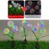 2 Pack Solar 3 head Flowers Light Outdoor IP65 Waterproof 2 Modes 3 in 1 Flowers Solar Powered Lights For Garden Yard Decor warm light