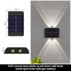 2 Pack Solar Up Down Wall Lights Outdoor Sconce IP65 Waterproof Solar Fence Light