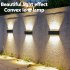 2 Pack Solar Up Down Wall Lights Outdoor Sconce IP65 Waterproof Solar Fence Light For Home Garden Porch Decoration warm light 10LED