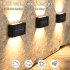 2 Pack Solar Up Down Wall Lights Outdoor Sconce IP65 Waterproof Solar Fence Light For Home Garden Porch Decoration warm light 10LED