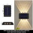 2 Pack Solar Up Down Wall Lights Outdoor Sconce IP65 Waterproof Solar Fence Light For Home Garden Porch Decoration warm light 10LED