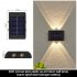 2 Pack Solar Up Down Wall Lights Outdoor Sconce IP65 Waterproof Solar Fence Light For Home Garden Porch Decoration warm light 10LED