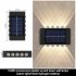2 Pack Solar Up Down Wall Lights Outdoor Sconce IP65 Waterproof Solar Fence Light For Home Garden Porch Decoration warm light 10LED