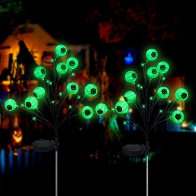 2 Packs Halloween Scary Eyeball Solar Stake Lights Outdoor Weatherproof Garden Stake Lights Halloween Decorations