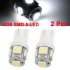 2 Pcs 12V White 5050 T10 5 SMD Auto LED Gauge Side Marker Bulb Light   General Application