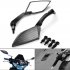 2 Pcs Diamond Universal Motorcycle Wide Angle Rearview Side Mirror for Suzuki Honda Kawasaki Yamaha