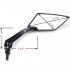 2 Pcs Diamond Universal Motorcycle Wide Angle Rearview Side Mirror for Suzuki Honda Kawasaki Yamaha