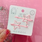 2 Pcs Korean Style Cute Women Grils Heart shaped Pentagram Shaped Hair Clip Hair Decoration 10 