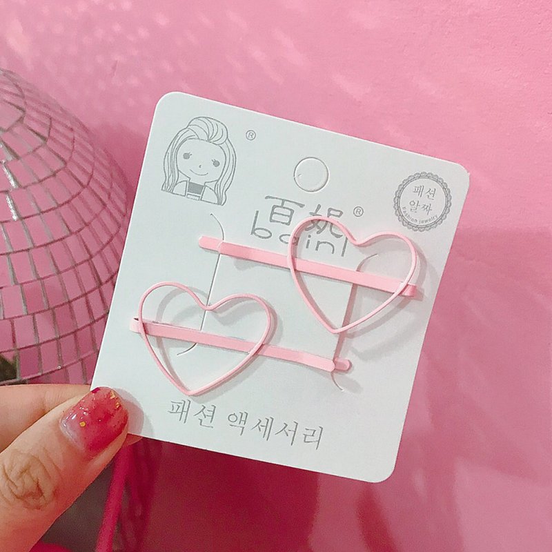 2 Pcs Korean Style Cute Women Grils Heart-shaped Pentagram Shaped Hair Clip Hair Decoration 4#