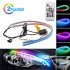 2 Pcs RGB LED Car Styling General Daytime Running Lights Strip Ultra thin Dual color Light Guide Bar For Headlight Accessories As shown