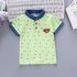 2 Pcs Set Baby Boys Clothes Set Cartoon Printing T shirt   Denim Shorts Casual Set M green 110 L