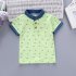 2 Pcs Set Baby Boys Clothes Set Cartoon Printing T shirt   Denim Shorts Casual Set M green 120 XL