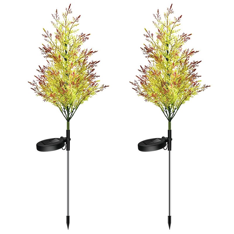 2 Pcs / Set Solar Garden Light Pine Cypress 8 LED Lawn Ground Outdoor Landscape Decoration Lamp Set Colorful