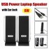 2 Pcs USB Power Computer Speakers Stereo 3 5mm with Ear Jack for Desktop PC Laptop black