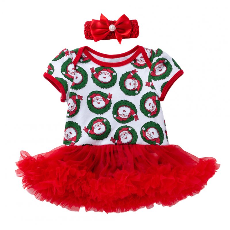 2 Pcs/set Baby Cartoon Short-sleeve Net-yarn Dress + Headdress for 0-2 Years Old 2_59