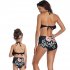 2 Pcs set Children Girl Mother Parent child Ruffle Printing Swimsuit Suit